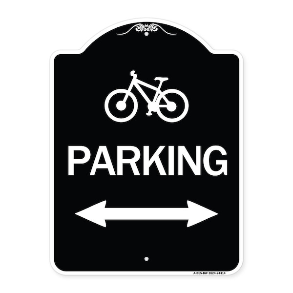 Signmission Bicycle Parking W/ Bidirectional Arrow Heavy-Gauge Aluminum Sign, 24" x 18", BW-1824-24314 A-DES-BW-1824-24314 - main